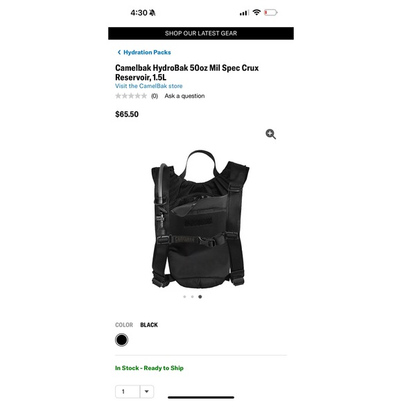 Camelbak Hydrobak 50oz Mil Spec Crux Reservoir 1.5L Hydration Pack Black - Picture 4 of 4